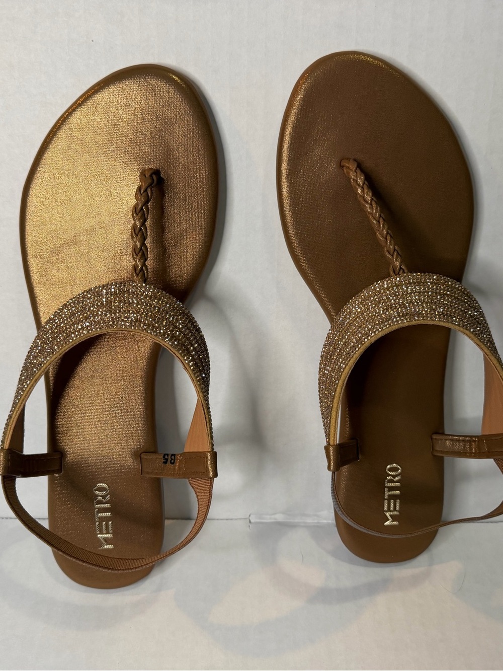 Metro Gold T-Strap Sandals